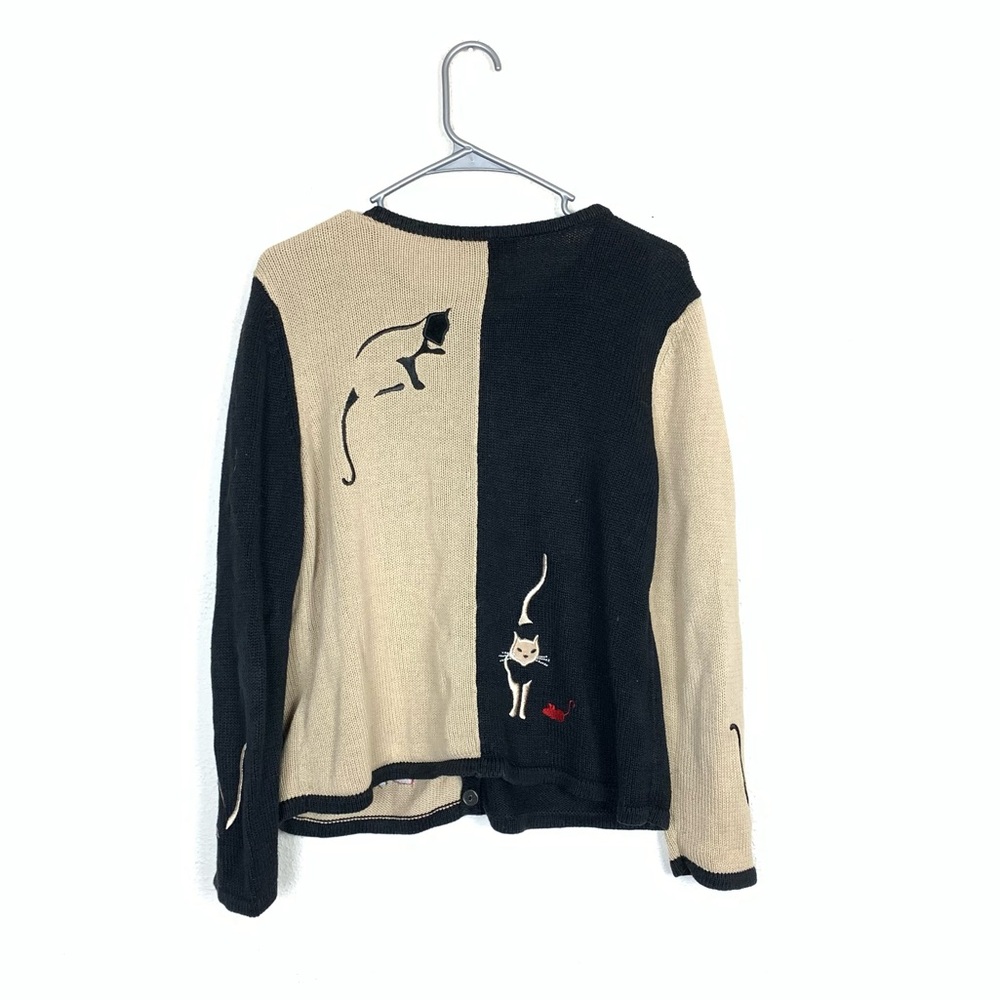Vintage Christopher and banks novelty cat cardigan size medium - Picture 8 of 8